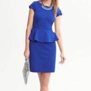 Banana Republic Cobalt Peplum Dress